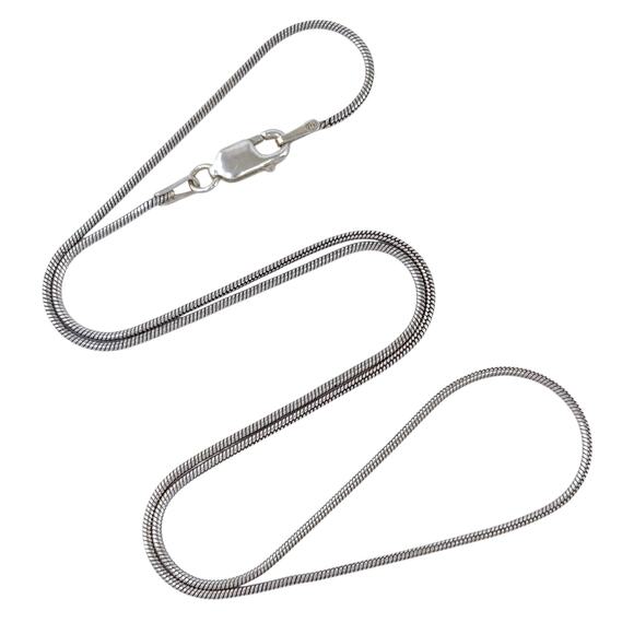 Snake Link Chain Necklace | Vintage Italian Sterling Silver 925 | 16" - Picture 1 of 3